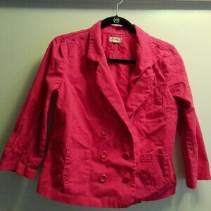 🍀 Lsenboye Hot Pink Juniors Size Large Double Brested Blazer Button Down Collar